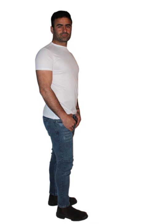 Erkek Basic Sport T-shirt Tony- Beyaz - Görsel 2